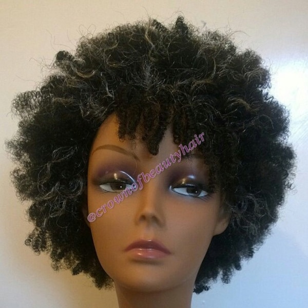 SHORT AFRO,Natural,Secure,Elasticated,extensions,hair piece,Kinky,synthetic hair,Afro Kinky,Afro Kinky Hair,Afro hair,Afro Wig,Natural Wig