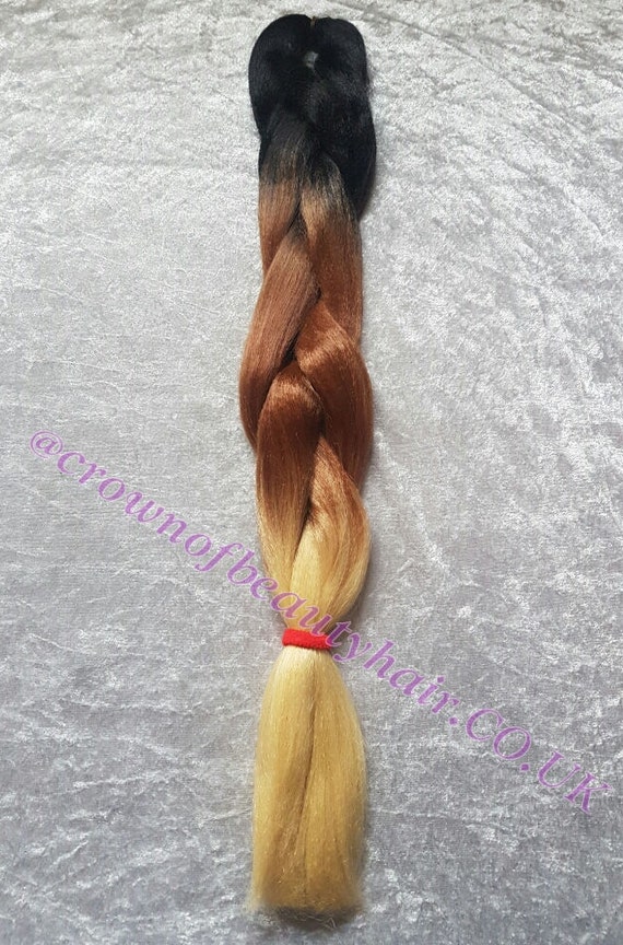 3 Pack Balayage 1b Off Black Brown Und Blonde Dip Dye Colour Melt Jumbo Braid Hair Kanekalon Haar Haarverlangerungen