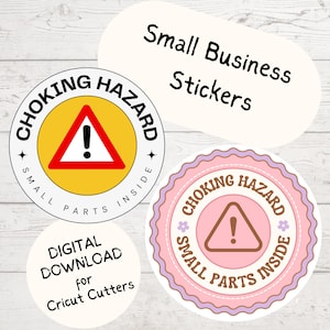 Stickers verstikkingsgevaar - DIGITALE DOWNLOAD - Small Business Crafts and Crochet