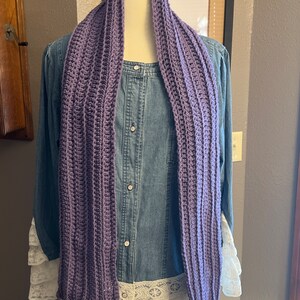 Hand Crocheted Scarf, Purple Scarf, Warm Purple Scarf, Purple Scarf  Crocheted,Acrylic Yarn