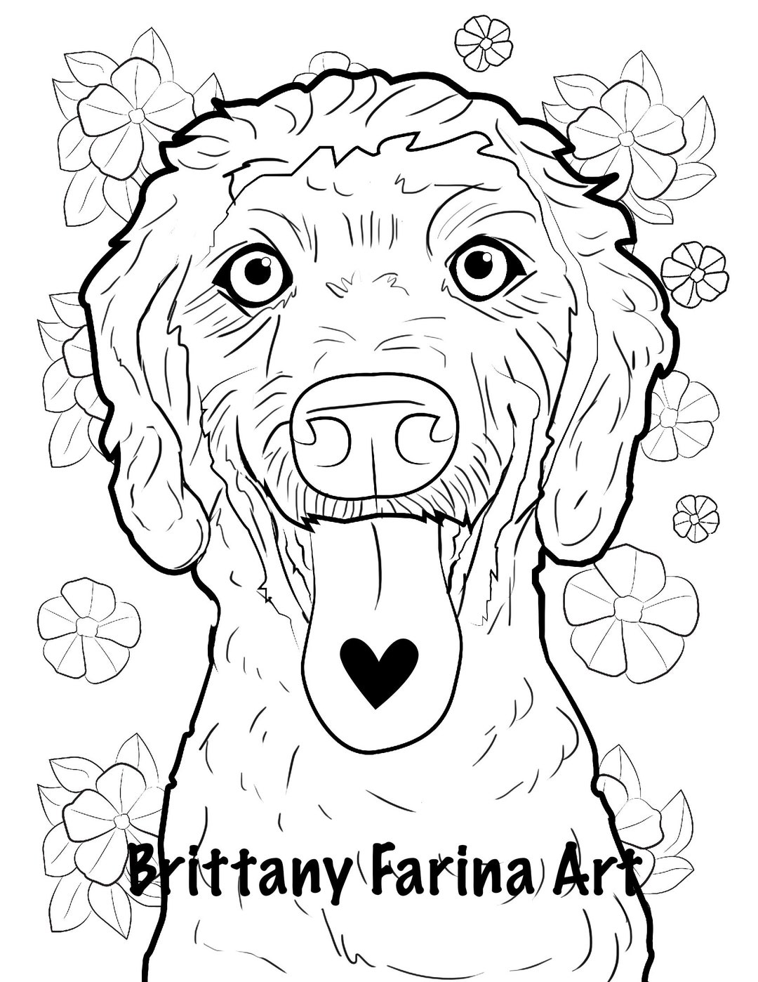 Poodle, Poodle Coloring Page, Dog Coloring Page - Etsy
