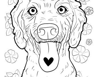 poodle, poodle coloring page, dog coloring page