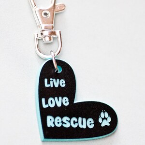 Rescue Dog Acrylic Keychain: Live Love Rescue