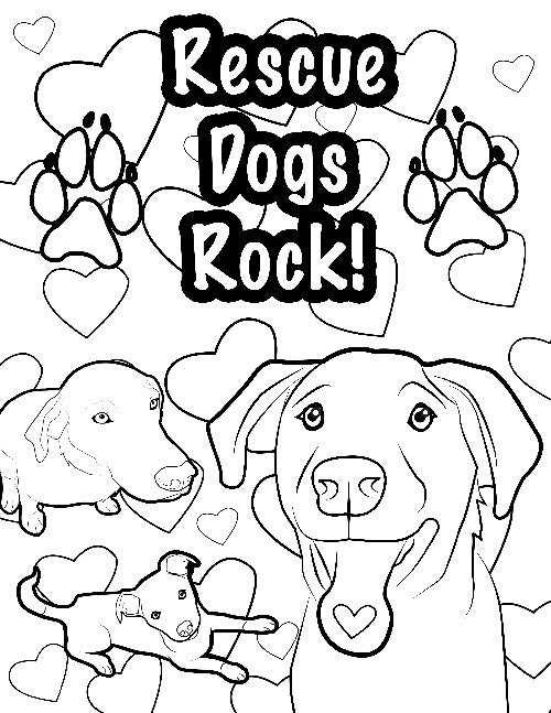Rescue Dog Coloring Page Rescue Dog Dog Coloring Page Etsy