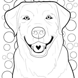 Lab - Coloring page - Labrador coloring page- Dog coloring page- digital download
