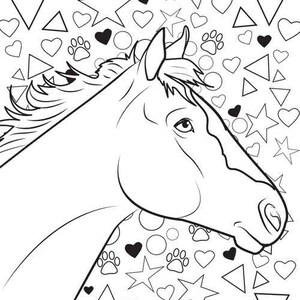 Horse coloring page- farm animal coloring page - horse - coloring page - digital download