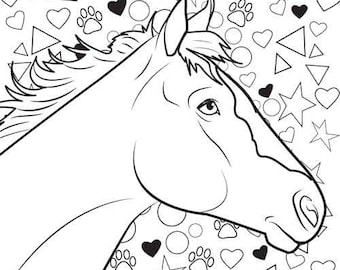 Horse, horses, coloring page,