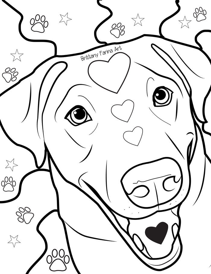 Printable Black Lab Dog Coloring Pages
