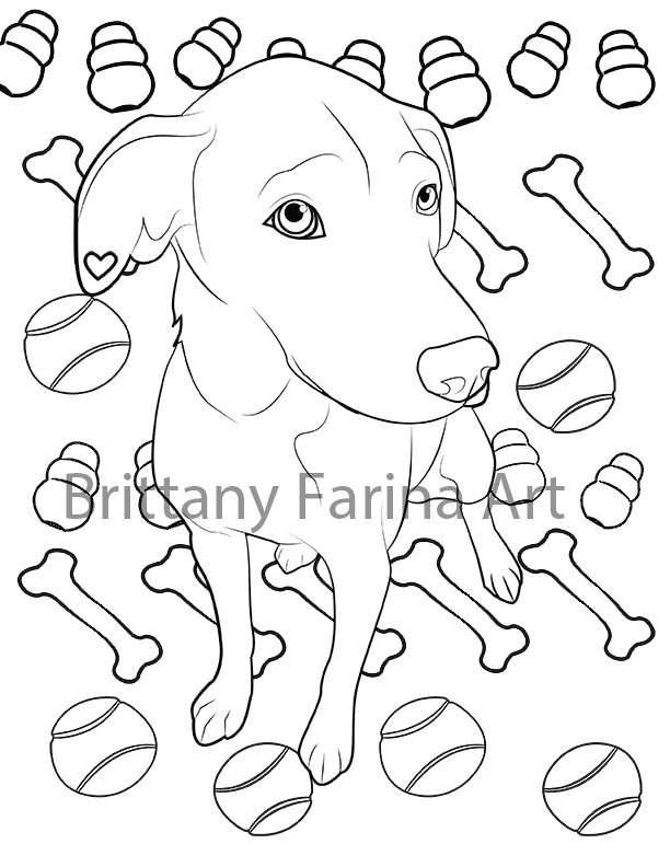 Dog Coloring Page, Coloring Page, Dogs - Etsy