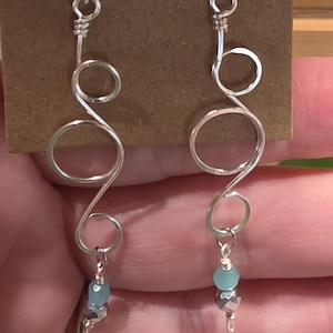 Loop-De-Loop Blue- Wire Dangle Earrings