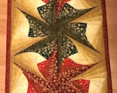 Twisted Log Cabin Poinsettia Table Runner Pattern, Table Runner Pattern, Twisted Log Cabin