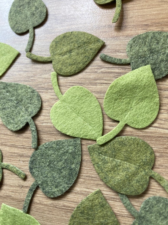 Die Cut Felt Leaves Green Felt Leaves Die Cut Felt Leaves Etsy