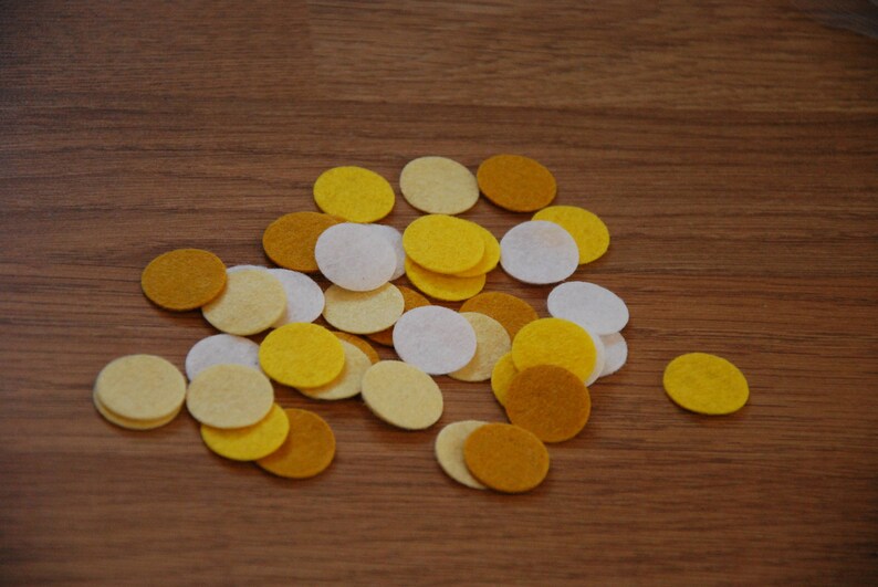 Yellow Felt Circles Die Cut Felt Circles Felt Circle Shapes Etsy
