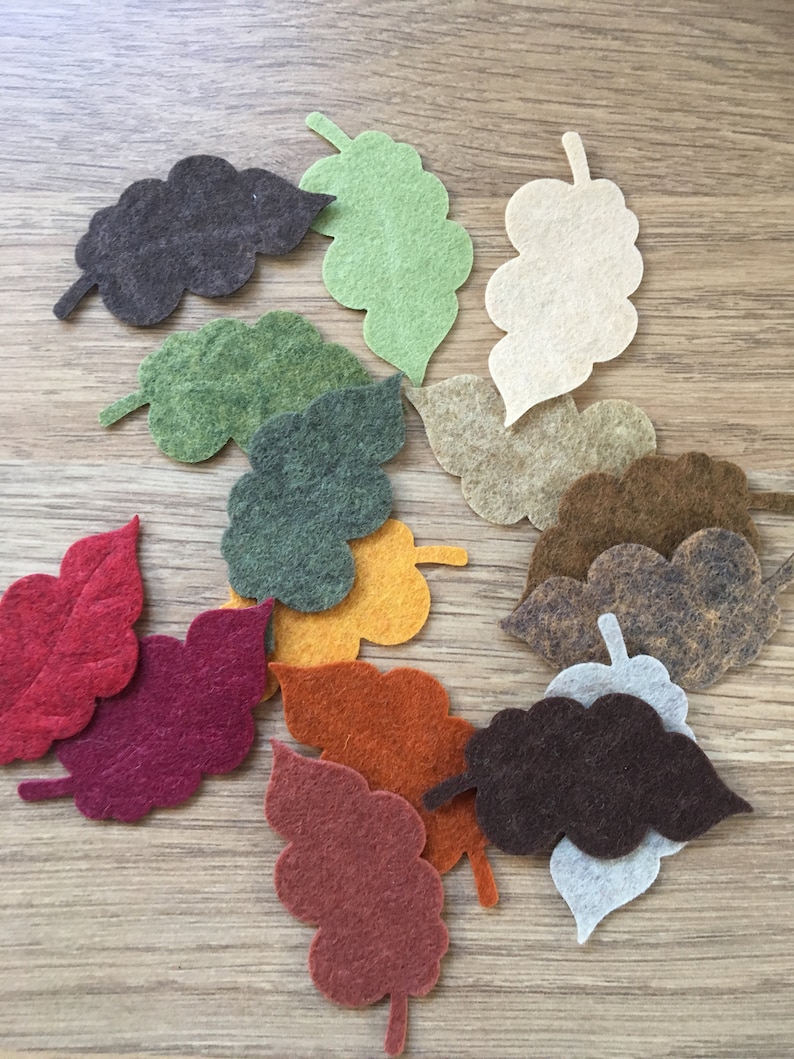 Autumn Felt Leaves Die Cut Felt Leaves Felt Shapes Die Cut Etsy