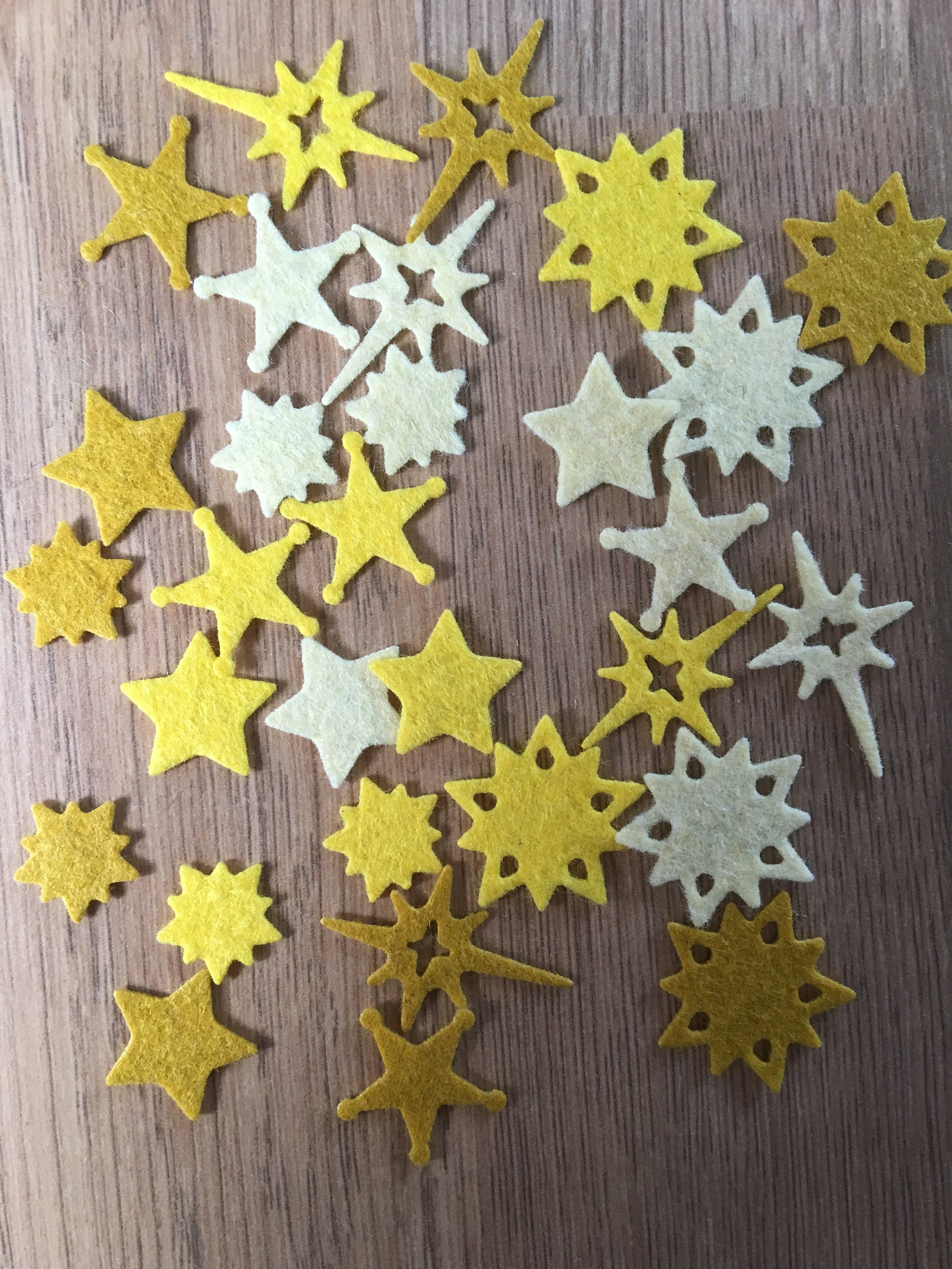 Yellow Felt Stars Die Cut Felt Stars Felt Star Shapes Small Etsy India