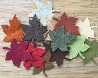 Autumn Wool Blend Felt Leaves, Craft Pack (15 Pieces)