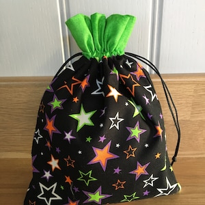 Halloween Gift Bags, trick or treat bags, drawstring bags, drawstring gift bags, halloween bags, star bag