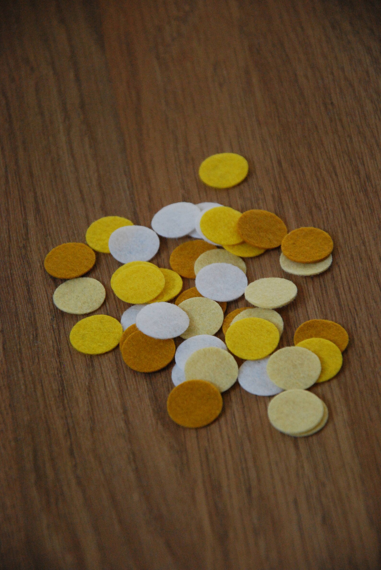 Yellow Felt Circles Die Cut Felt Circles Felt Circle Shapes Etsy