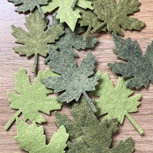 Green Felt Leaves, Die Cut Felt Leaves, Felt Shapes, Die Cut Felt Shapes, Felt Leaf Shapes, Felt Leaf Pack, Craft Pack, Die Cut Felt Pack