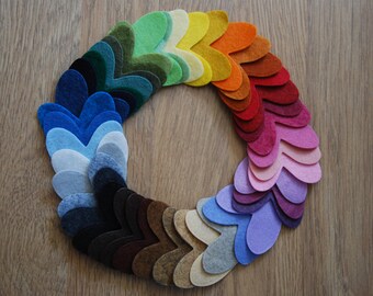 Felt Hearts, Die Cut Felt Hearts, Felt Shapes, Felt Heart Embellishments, Felt Heart Shapes, Mixed Medium Size Heart Pack, Craft Pack