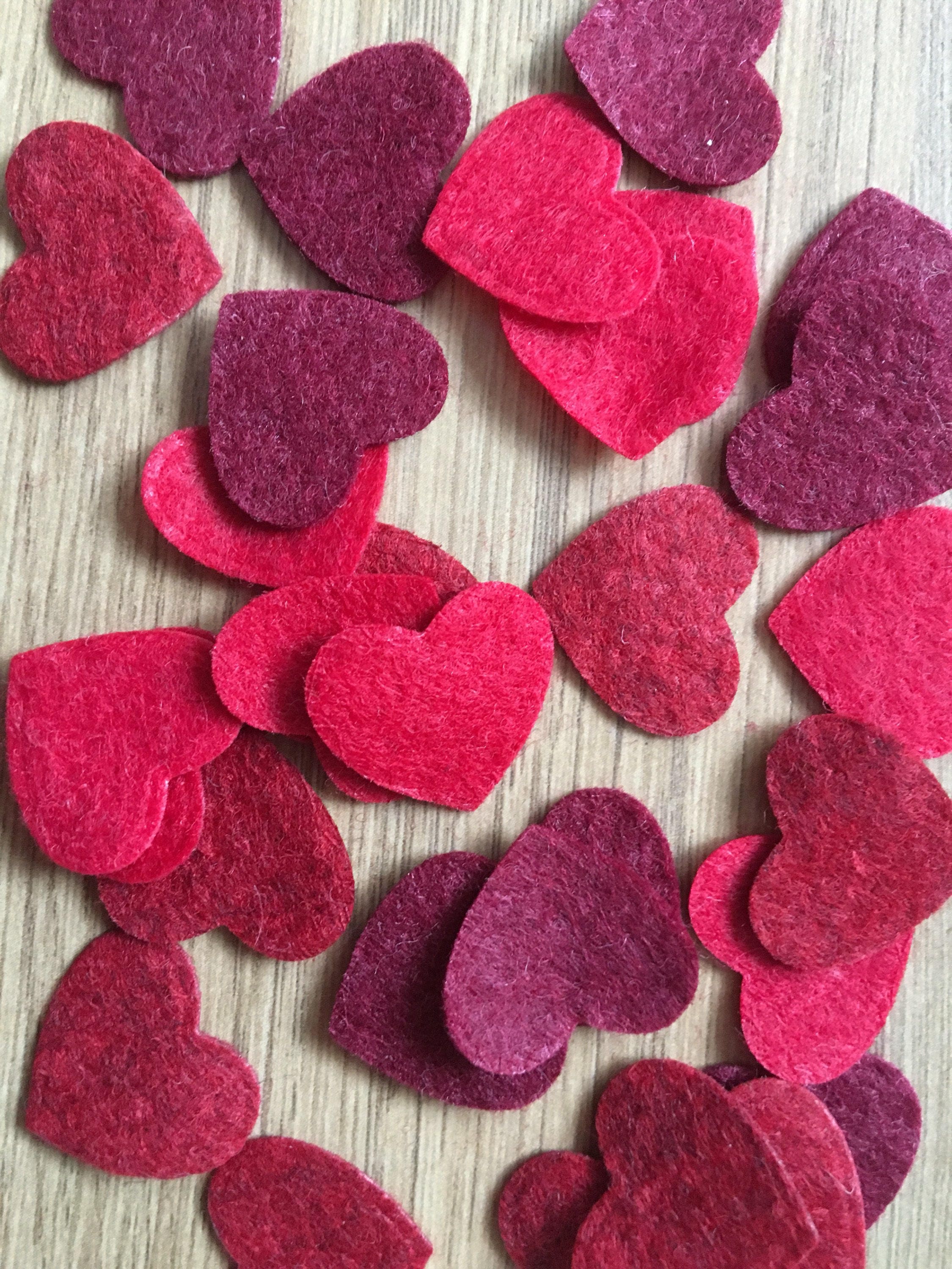 Red Felt Hearts Die Cut Felt Hearts Felt Heart Shapes Small Etsy UK