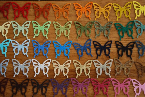 die Cut Craft Embellishments 6 Butterfly shapes Layered Felt Butterflies