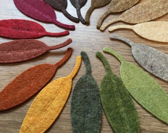 Die Cut Felt Autumn Leaves, Wool Blend Craft Pack 15pcs