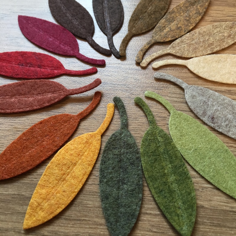 Felt leaves etsy