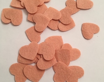 Pink Felt Hearts, Die Cut Felt Hearts, Felt Heart Shapes, Small Heart Pack, Felt Embellishments Craft Pack, Wedding Confetti, Wedding Deco