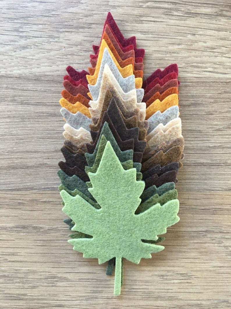Autumn Felt Leaves Die Cut Felt Leaves Felt Shapes Die Cut Etsy UK