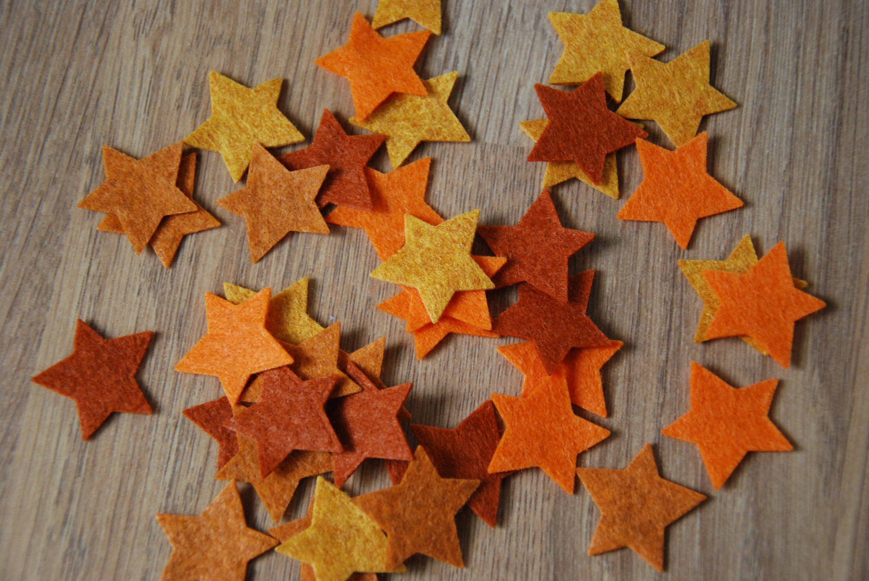 Orange Rust Felt Stars Die Cut Felt Stars Felt Star Shapes Etsy