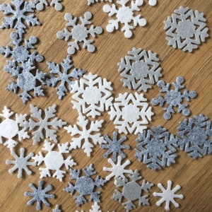 White Felt Snowflakes, Felt Supplies for Crafts, Die Cut for