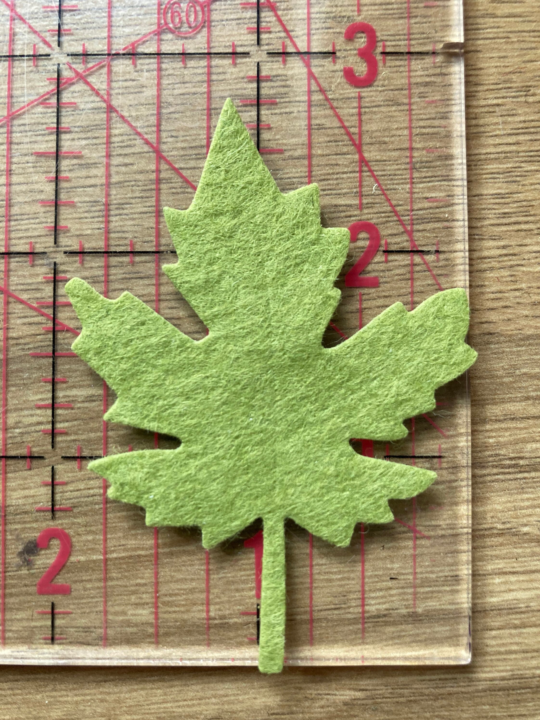 Green Felt Leaves Die Cut Felt Leaves Felt Shapes Die Cut Etsy
