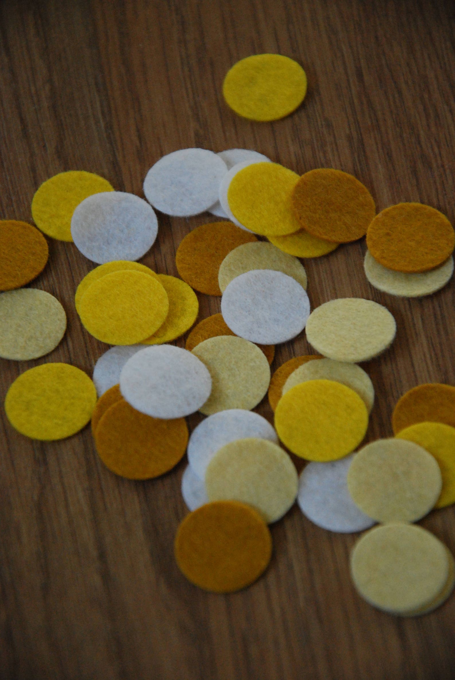 Yellow Felt Circles Die Cut Felt Circles Felt Circle Shapes Etsy