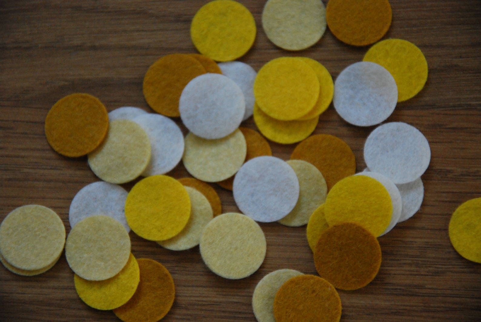 Yellow Felt Circles Die Cut Felt Circles Felt Circle Shapes Etsy