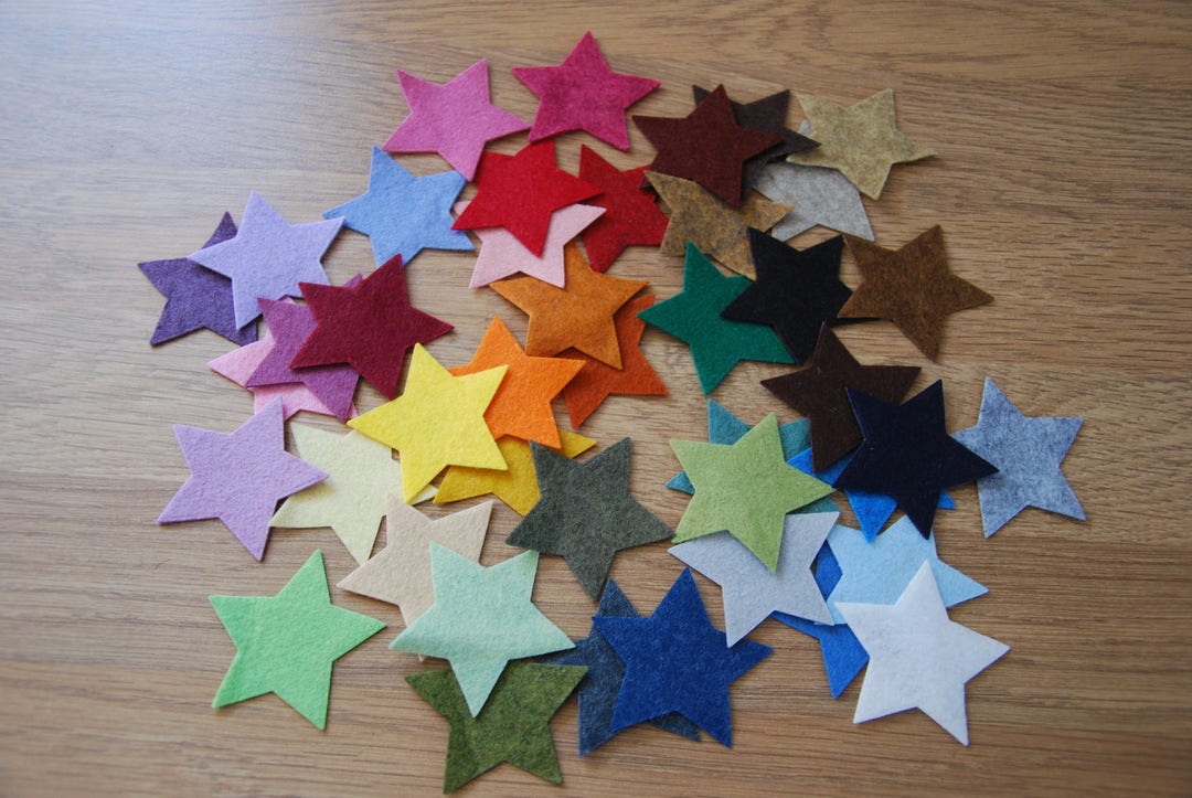 Felt Stars, Die Cut Felt Stars, Felt Shapes, Felt Star Embellishments