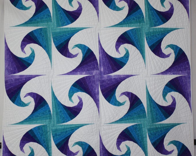 Twisted Log Cabin Throw Quilt Pattern Etsy