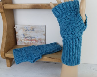 Fingerless gloves pattern crochet. PDF download. Hand warmer, wrist warmer, DK yarn