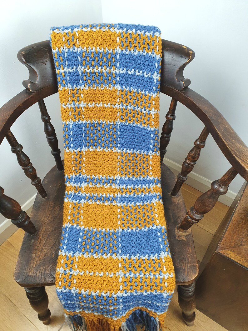 Crochet Blanket Pattern Plaid Tartan Crochet Blanket PDF Etsy