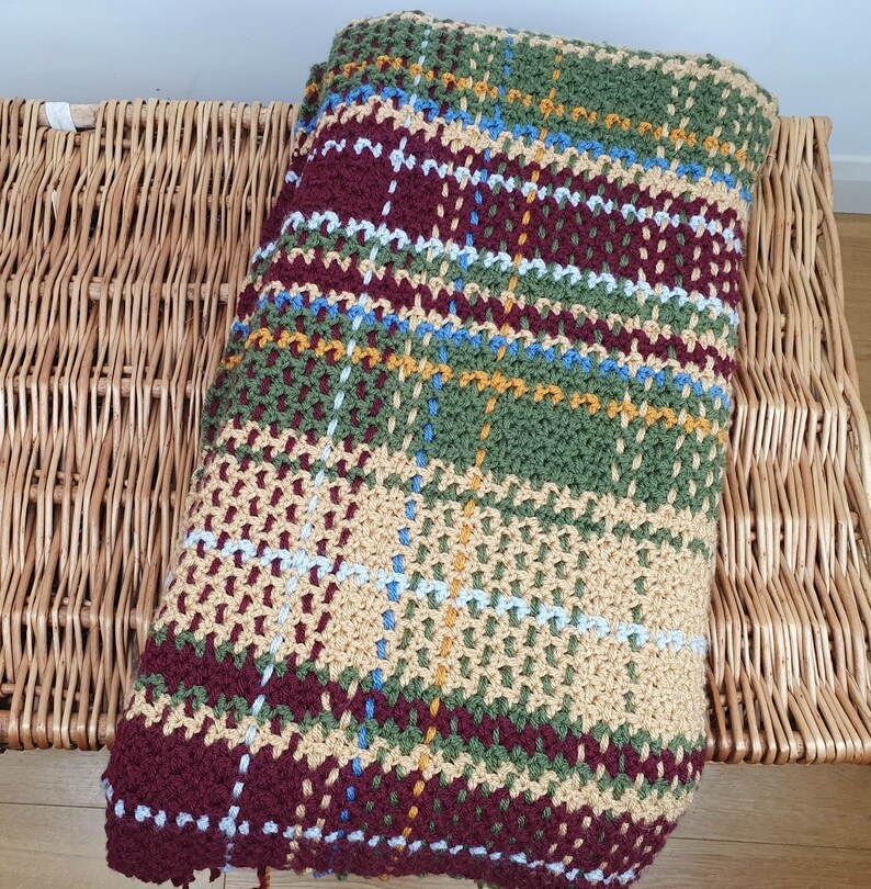 Tartan Crochet Blanket Pattern PDF Etsy