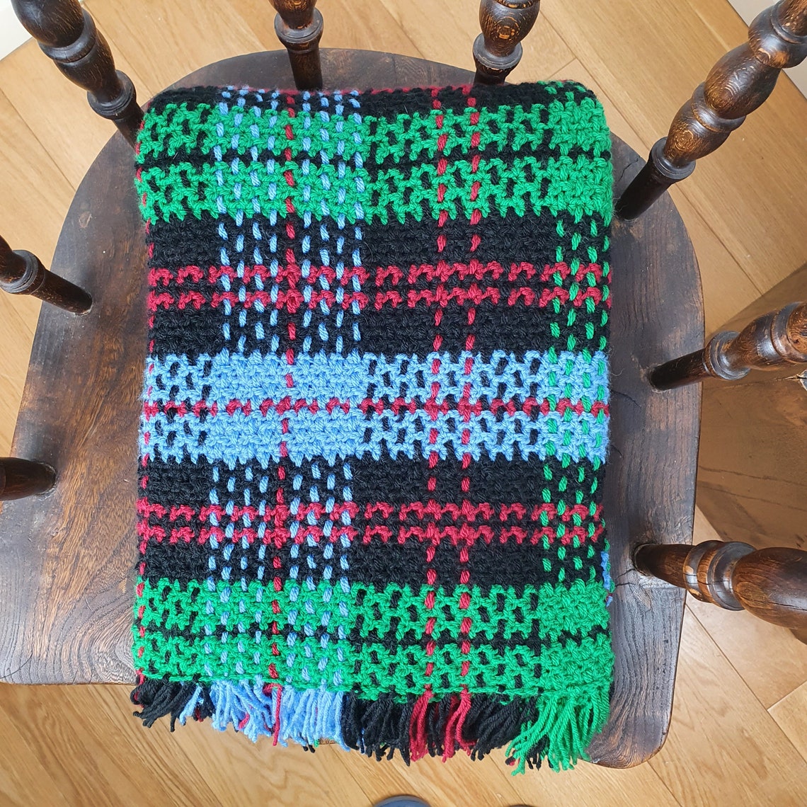 Tartan Blanket Pattern. Crochet and Weave Using Four Colours Etsy