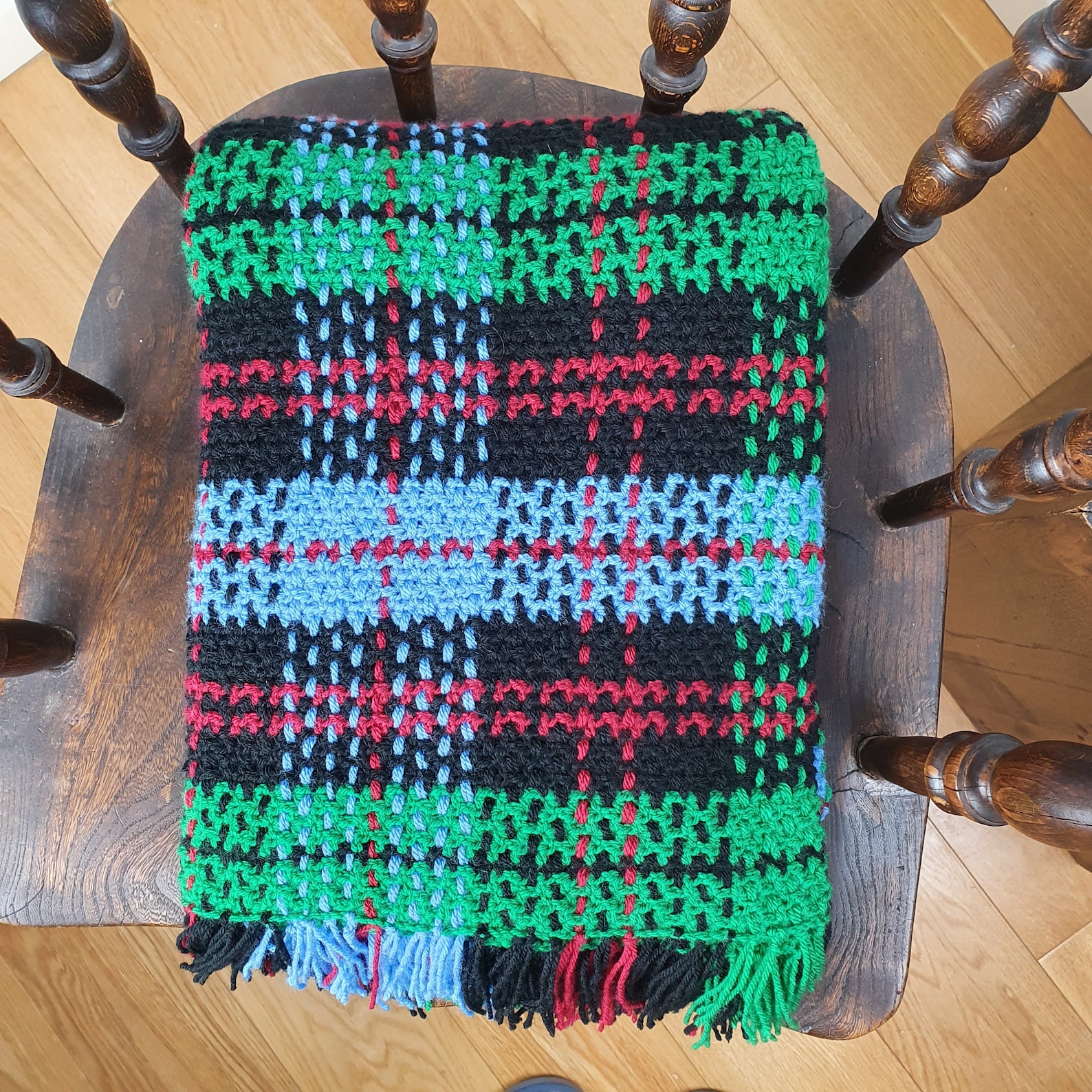 Tartan Blanket Pattern. Crochet and weave using four colours Etsy