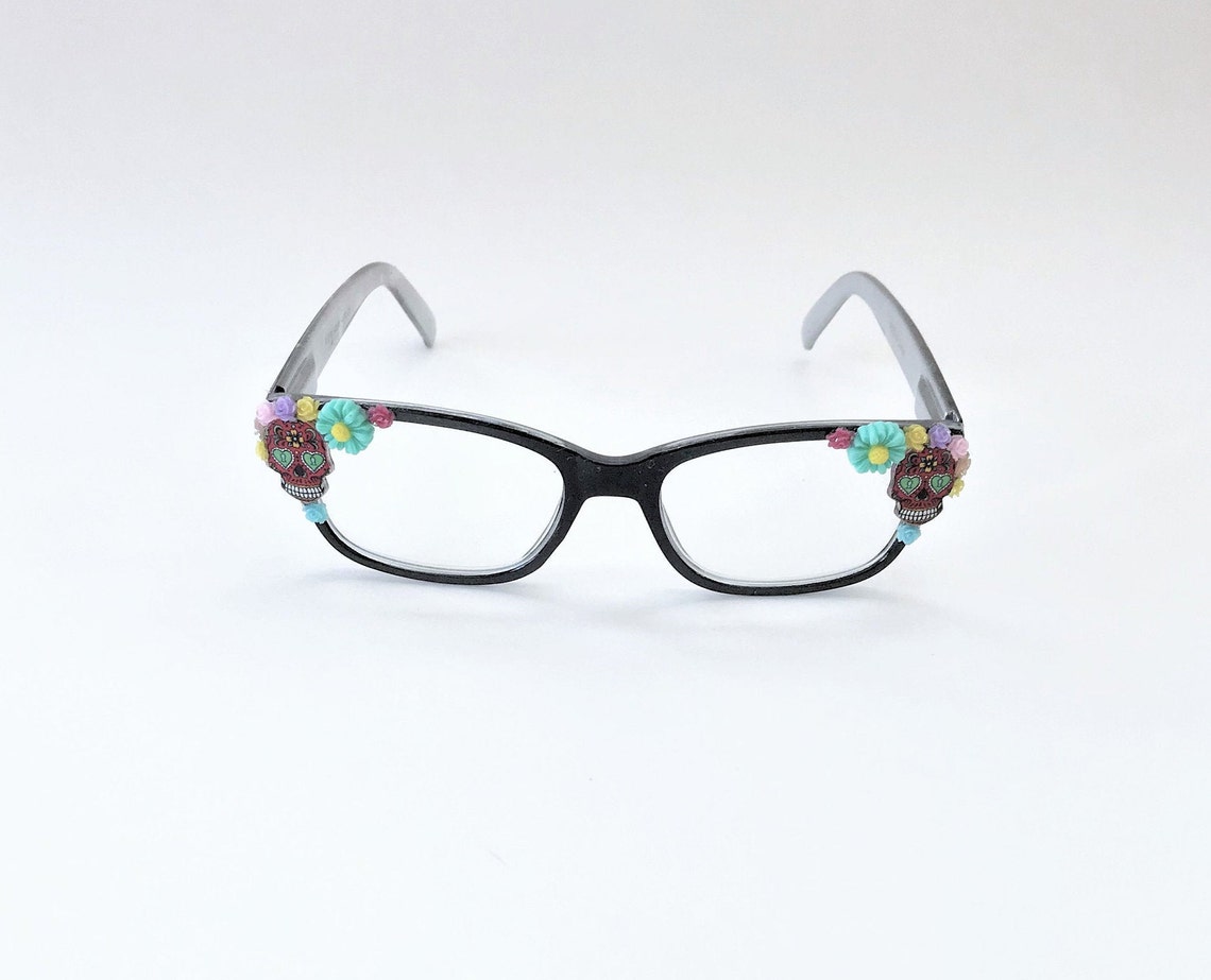 Sugar Skull Reading glasses 2.00 Etsy