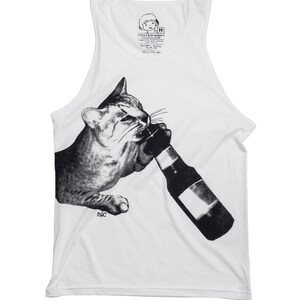 Cataholic // Funny Men's Cat Tank Top // Fitted Men's Tank Top // Funny Cat Tank Top // Craft Beer Tank Top // Funny Kitty Tank Top by P&C image 1