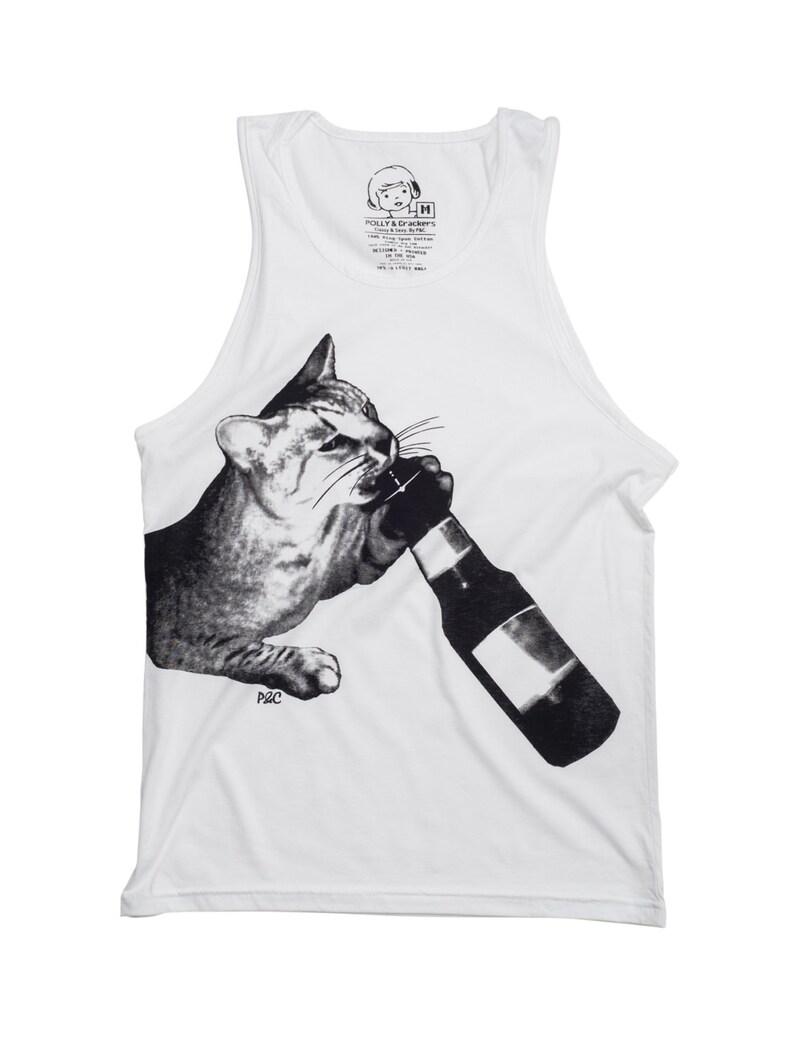 Cataholic // Funny Men's Cat Tank Top // Fitted Men's Tank Top // Funny Cat Tank Top // Craft Beer Tank Top // Funny Kitty Tank Top by P&C image 1
