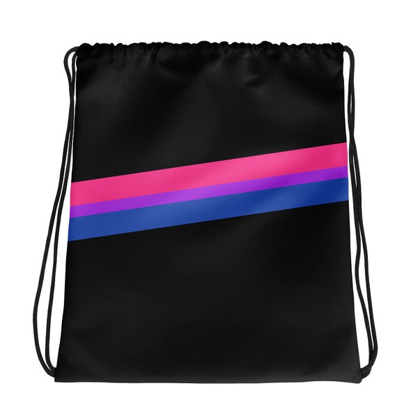 Bisexual Pride Bag / Bi Pride Bag / Pride Bag / Bisexual Pride Colors Bag / Bisexual Gym Bag / Bi Pride / by Polly and Crackers