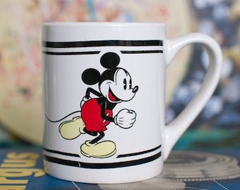 Retro Disney Mickey Mouse Mug - Heavy Duty Ceramic Coffee Cup - Free Shipping