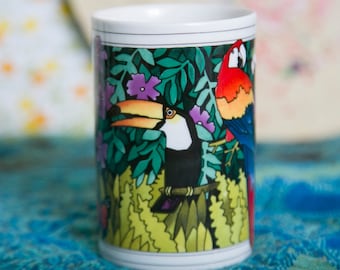 Dunoon Tropical Bird Mug - Toucan, Macaw, Cockatoo - Free Shipping