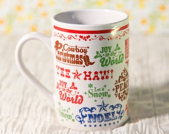 Country Yee Haw Texas Tall Holiday Christmas Mug - FREE Shipping!