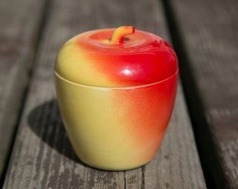 Hazel Atlas Apple Jar - Vintage Milkglass Jam Jar - Free Shipping!